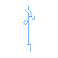 Furniture Floor Lamps Trio Floor Lamp Line Tracing Svg Vector, Free Vectors File